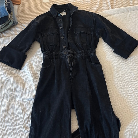 Agolde Tatum Long Sleeve Black Jumpsuit - Picture 9 of 10